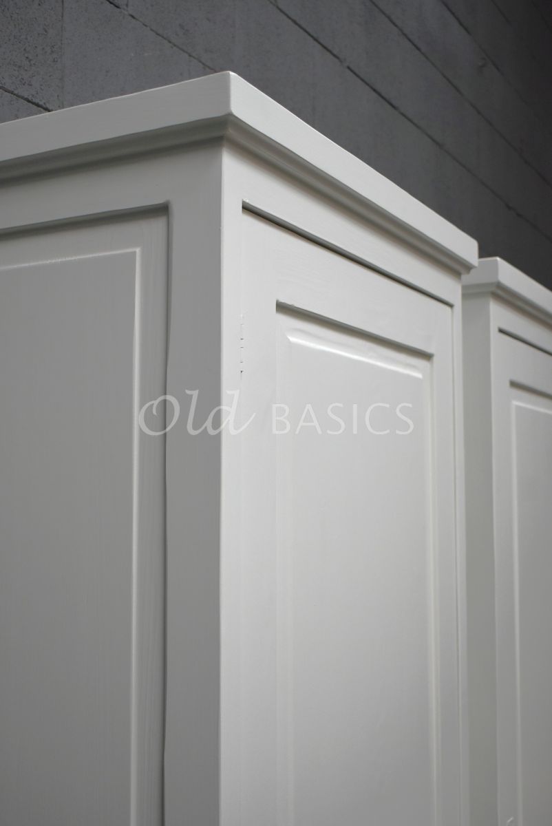 Detail van Set Smalle Kasten Vertou, 1 deuren, RAL9010, wit, materiaal hout